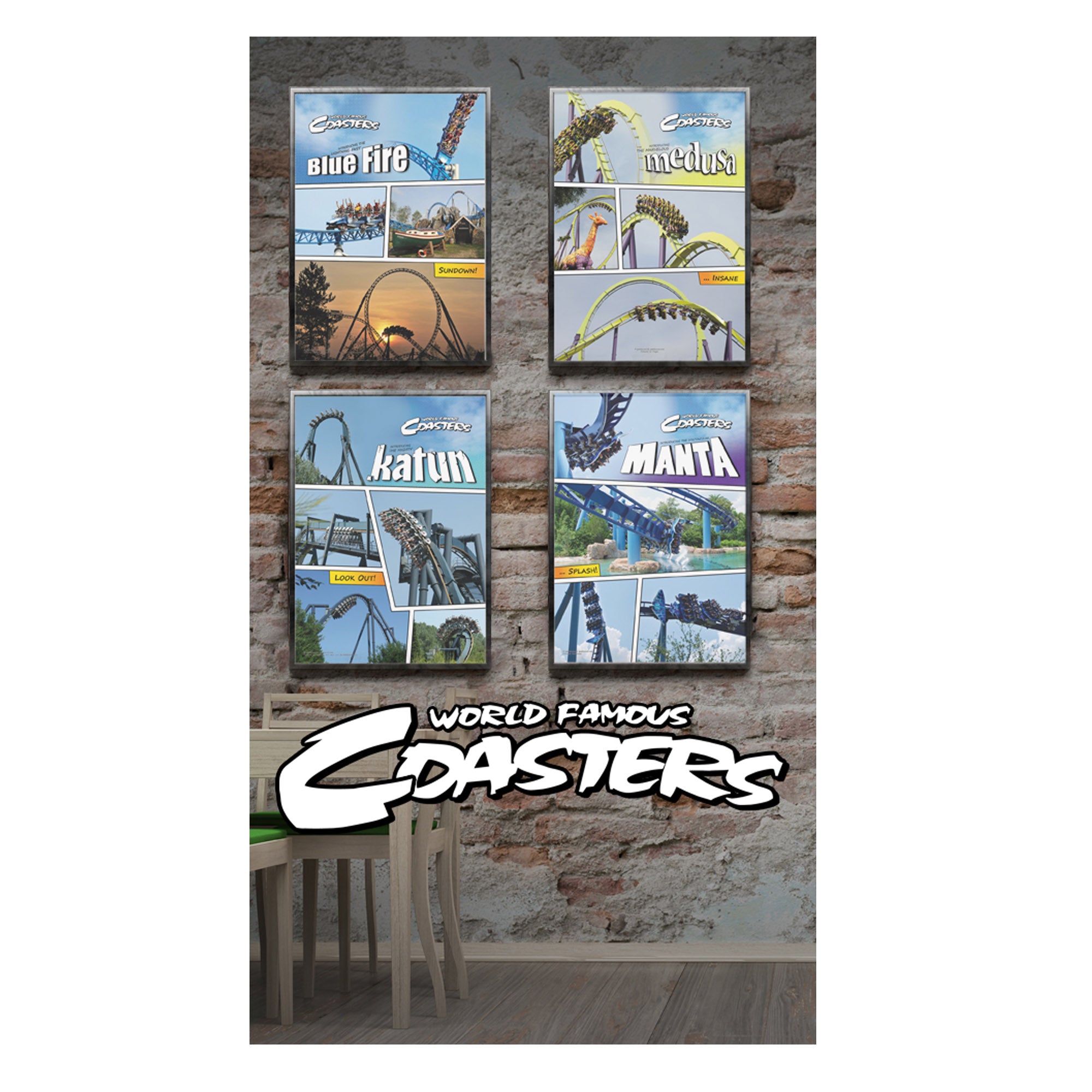 Coaster For Rent Poster World Famous Coasters - Poster Package - Freizeitpark.de